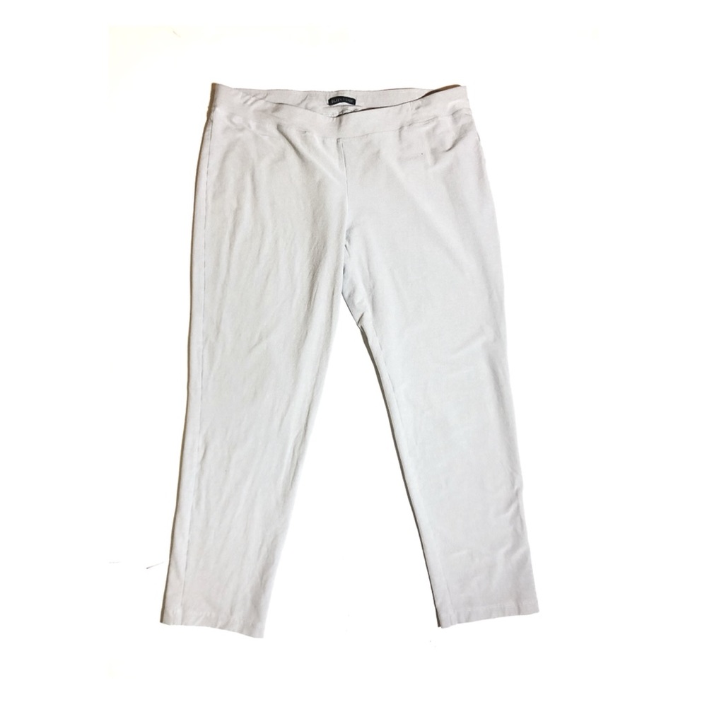 Eileen Fisher Light Gray Crepe Ankle Crop Slacks
